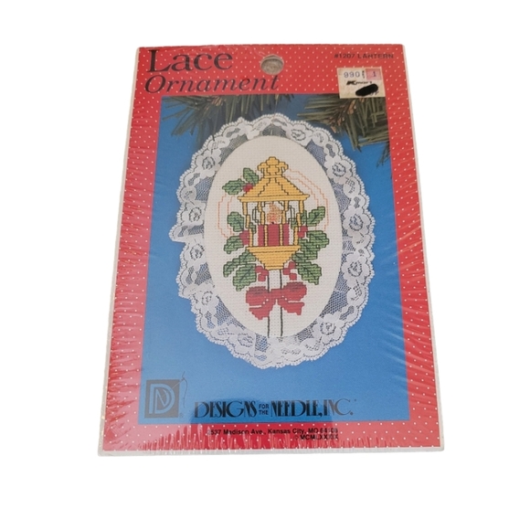 Vintage Lace Ornament Set Of 8 Old New Stock 1989 Designs for the Needle Inc. - Picture 10 of 10